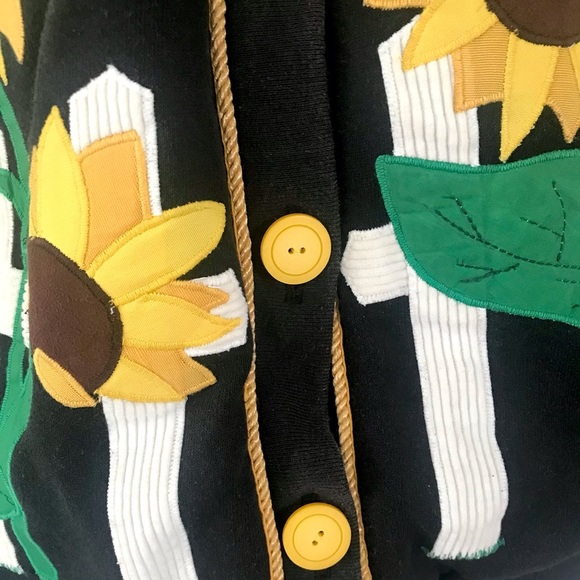 Vintage 80’s embroidered sunflower sweatshirt top - Picture 6 of 11